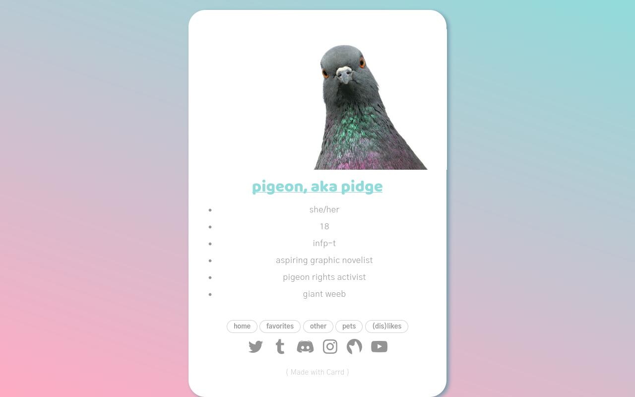 Carrd profile picture for @peck